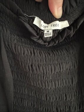 Love Tree Black Shirred Smocked Maxi Dress